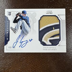 2016 Panini National Treasures Jorge Lopez #176 Rookie Auto Patch /99 NM Signed